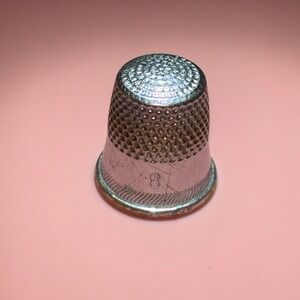 Vintage Classic Old 1930's Nickel Plated Brass Antique Sewing Thimble